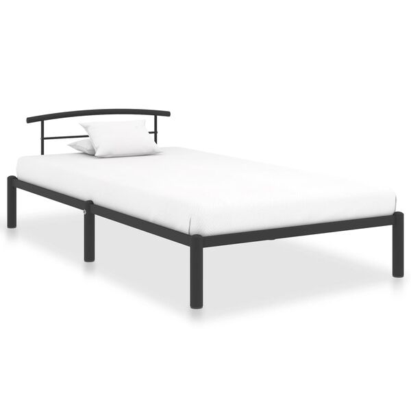 vidaXL Estrutura de cama 100x200 cm metal preto