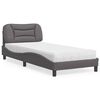 vidaXL Cama com colch&atilde;o Hvar 90x200 cm couro artificial cinzento
