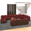 vidaXL 13 pcs conjunto lounge jardim c/ almofad&otilde;es vime PE castanho