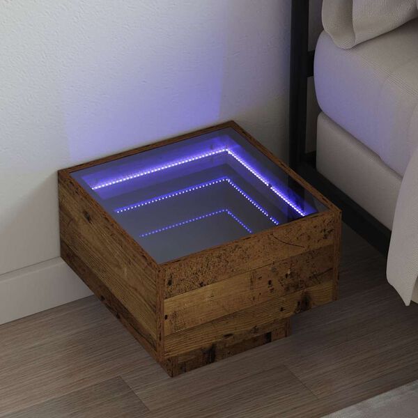 vidaXL Mesa de centro Madeira antiga 40 x 40 x 30 cm