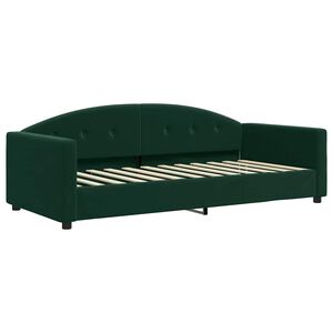 vidaXL Sof&aacute;-cama 90x200 cm veludo verde-escuro