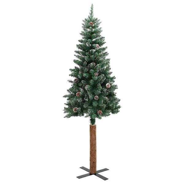 vidaXL &Aacute;rvore de Natal Slim com 300 LEDs com suporte Verde 180 cm