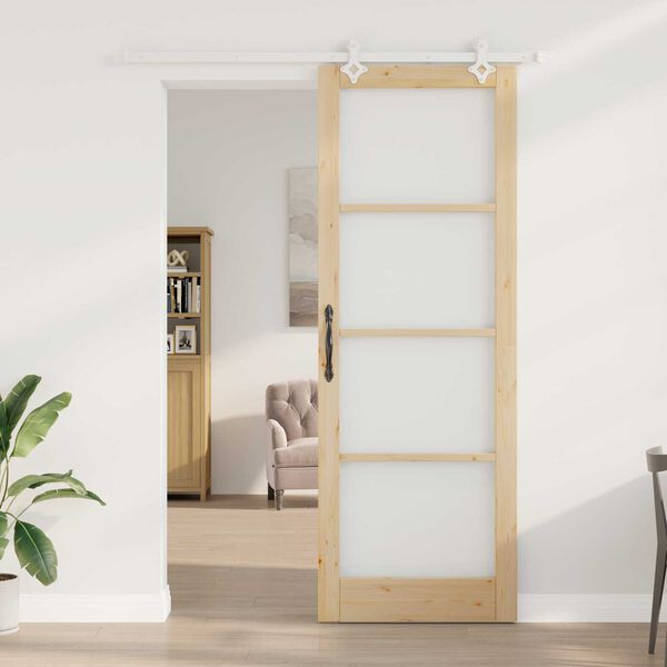 vidaXL Porta Deslizante Natural 83 x 232 cm