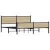 vidaXL Estrutura de cama sem colch&atilde;o 160x200cm metal carvalho sonoma