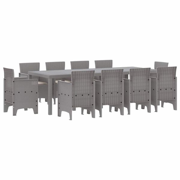 vidaXL Conjunto de Jantar para Jardim 11 pcs Cinzento-claro