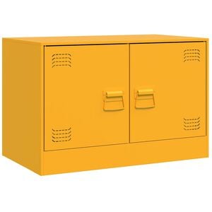 vidaXL Móvel de TV 67x39x44 cm aço amarelo mostarda
