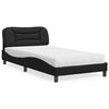vidaXL Cama com colch&atilde;o Hvar 100x200 cm couro artificial preto