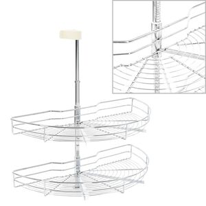 vidaXL Unidade cestos p/ cozinha 2 pcs 180 graus 75x38x80 cm