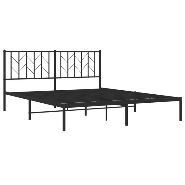 vidaXL Estrutura de cama com cabeceira 160x200 cm metal preto
