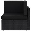 vidaXL 10 pcs conjunto lounge para jardim vime PE preto