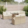 vidaXL Conjunto de Sof&aacute; de Jardim 9 pcs Bege Rattan Sint&eacute;tico