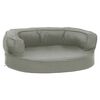 vidaXL Cama para c&atilde;es ergon&oacute;mica 60x42 cm aspeto linho cinzento