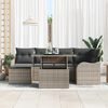 vidaXL Conjunto de Sof&aacute; de Jardim 7 pcs Cinzeto Rattan Sint&eacute;tico