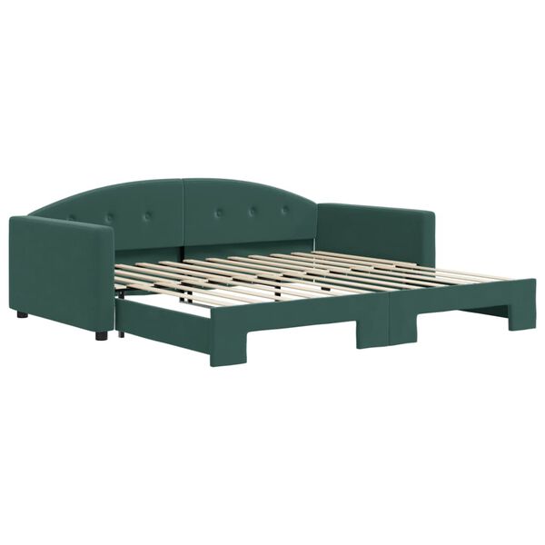 vidaXL Sof&aacute;-cama com gavet&atilde;o 100x200 cm veludo verde-escuro