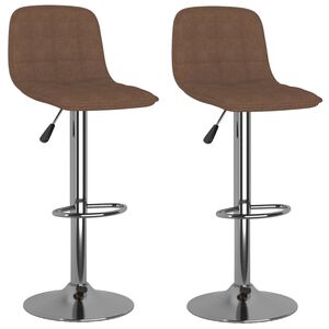 vidaXL Bancos de bar 2 pcs tecido castanho