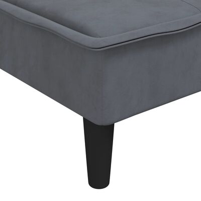 vidaXL Sofá-cama em forma de L 255x140x70 cm veludo cinzento-escuro