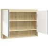 vidaXL Arm&aacute;rio espelhado p/ casa banho 80x15x60 cm MDF branco/carvalho