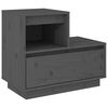 vidaXL Mesa de cabeceira 60x34x51 cm madeira de pinho maci&ccedil;a cinza