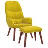 vidaXL Cadeira de descanso com banco p/ p&eacute;s veludo amarelo
