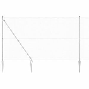 vidaXL Poste de Cerca Prateado