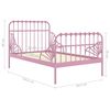 vidaXL Estrutura de cama extensível em metal rosa 80x130/200 cm