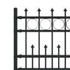 vidaXL Cerca com Anel Spike Preto 200 x 130 cm A&ccedil;o revestido a p&oacute;