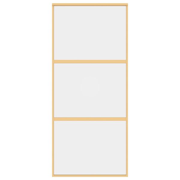 vidaXL Porta deslizante 90x205 cm vidro ESG/alumínio dourado