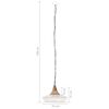 vidaXL Candeeiro teto industrial 26 cm E27 ferro branco/madeira maci&ccedil;a