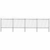 vidaXL Cerca de jardim com topo em forma de lan&ccedil;a em a&ccedil;o 671x150 cm, preta