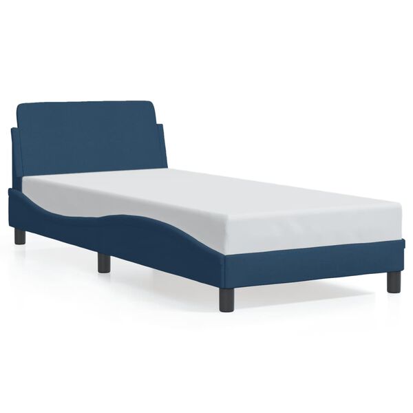 vidaXL Estrutura de cama com cabeceira Dover tecido 80x200 cm azul