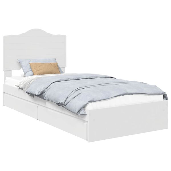 vidaXL Cama com Armazenamento Branco 75 x 190 cm Madeira processada
