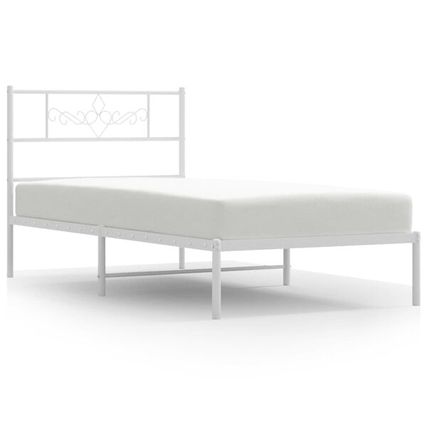 vidaXL Estrutura de cama com cabeceira 80x200 cm metal branco