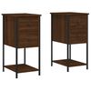 vidaXL Mesas de cabeceira 2 pcs derivados de madeira carvalho castanho