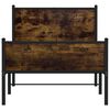 vidaXL Estrutura de cama sem colchão 90x200 cm metal carvalho fumado