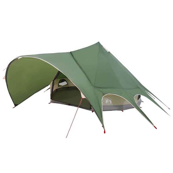 vidaXL Tenda Teepee com telhado Verde e Cinza 600 x 600 x 347 cm