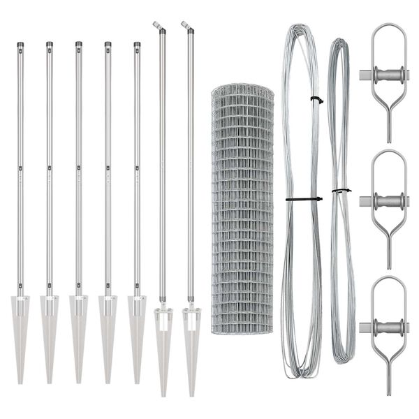 vidaXL Cerca com Postes Prateado 1.2 x 10 m A&ccedil;o