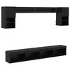 vidaXL Unidades de TV de Parede com LED 6 unid. Carvalho Preto