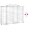vidaXL Cestos gabi&atilde;o arqueados 7pcs 200x30x140/160cm ferro galvanizado