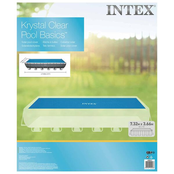 Intex Cobertura para piscina solar 716x346 cm polietileno azul