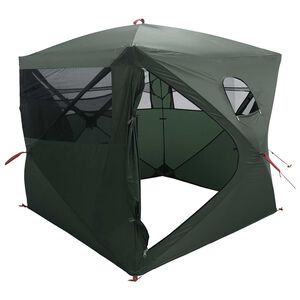 vidaXL Barraca de Ca&ccedil;a com telhado Verde Ex&eacute;rcito 143 x 143 x 165 cm