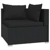vidaXL 10 pcs conjunto lounge de jardim c/ almofadões vime PE preto