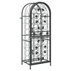 vidaXL Garrafeira para 41 garrafas 45x36x120 cm ferro forjado preto