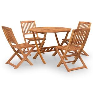 vidaXL Conjunto de jantar p/ jardim 5 pcs madeira de ac&aacute;cia maci&ccedil;a