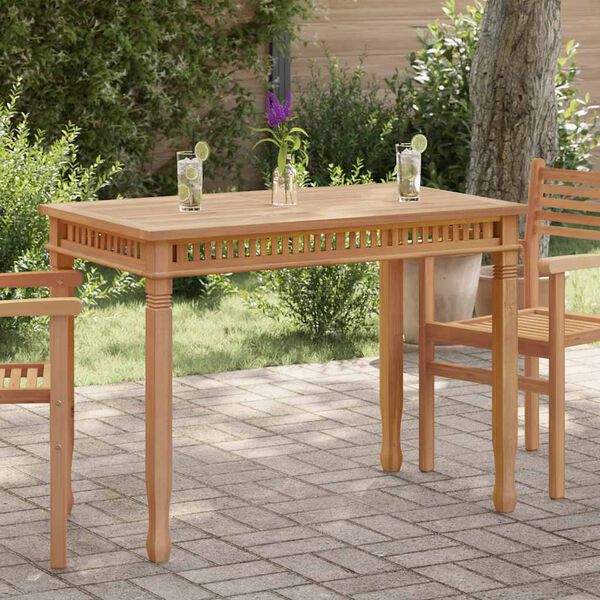 vidaXL Mesa de jantar para jardim 120x65x80 cm madeira de teca maci&ccedil;a