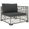 vidaXL 8 pcs conjunto lounge de jardim c/ almofad&otilde;es vime PE cinzento