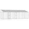 vidaXL Gaiola para cachorro com telhado Prateado 800 x 200 x 256 cm