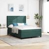 vidaXL Cama Box Spring com LED e Colch&atilde;o Verde 140 x 190 cm Veludo