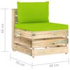 vidaXL 11 pcs conj. lounge jardim c/ almofad&otilde;es madeira impreg. verde