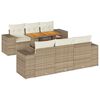 vidaXL 7 pcs conjunto de sof&aacute;s p/ jardim com almofad&otilde;es vime PE bege