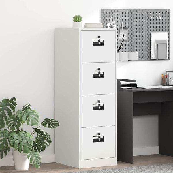 vidaXL Arm&aacute;rio de Arquivo com gaveta 2 pcs Branco 44 x 50 x 139 cm